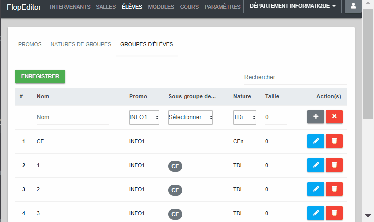 Animation suppression groupe élève