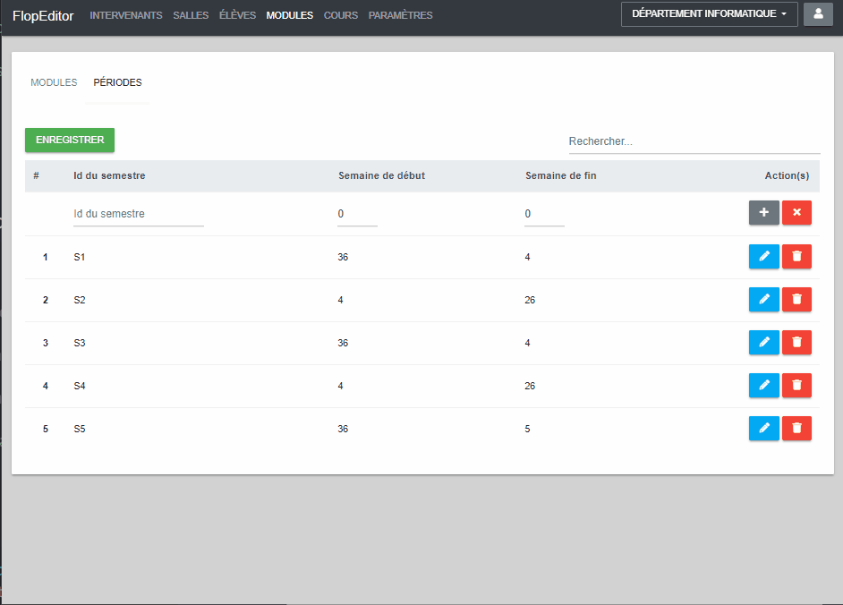 Animation suppression semestre