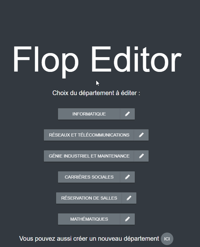 Animation modification département